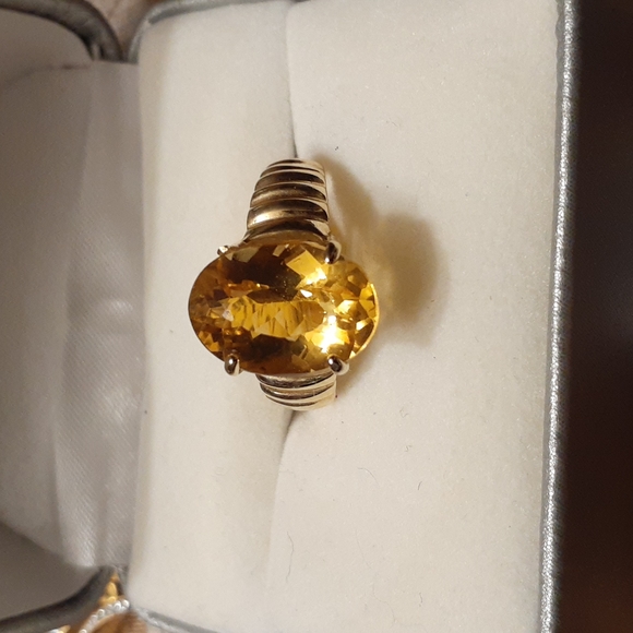 10K YELLOW GOLD CITRINE RING NWT 7.5 - Picture 2 of 7
